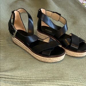 Michael Kors Black Wedge Sandals